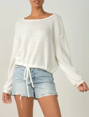 Long Sleeve Draw String Waist Top