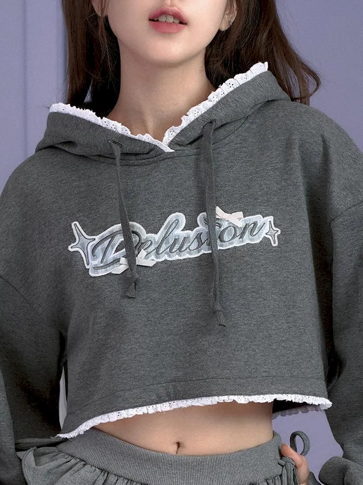 loose gray hooded petite tops
