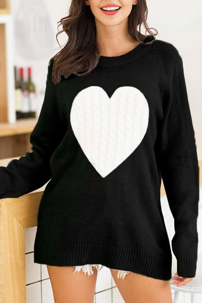Loose Heart Shaped Sweater (3 Colors)