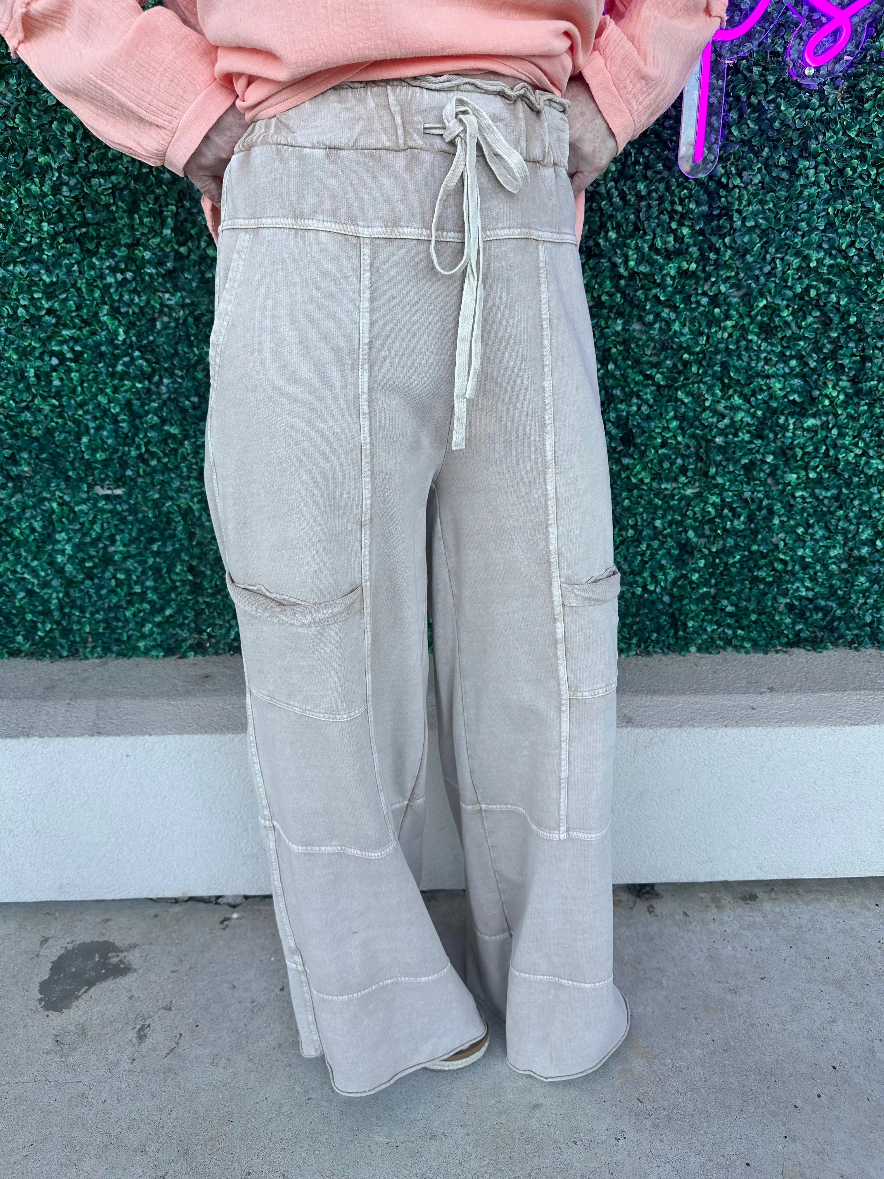 Lt.Mocha Mineral Washed Bottoms