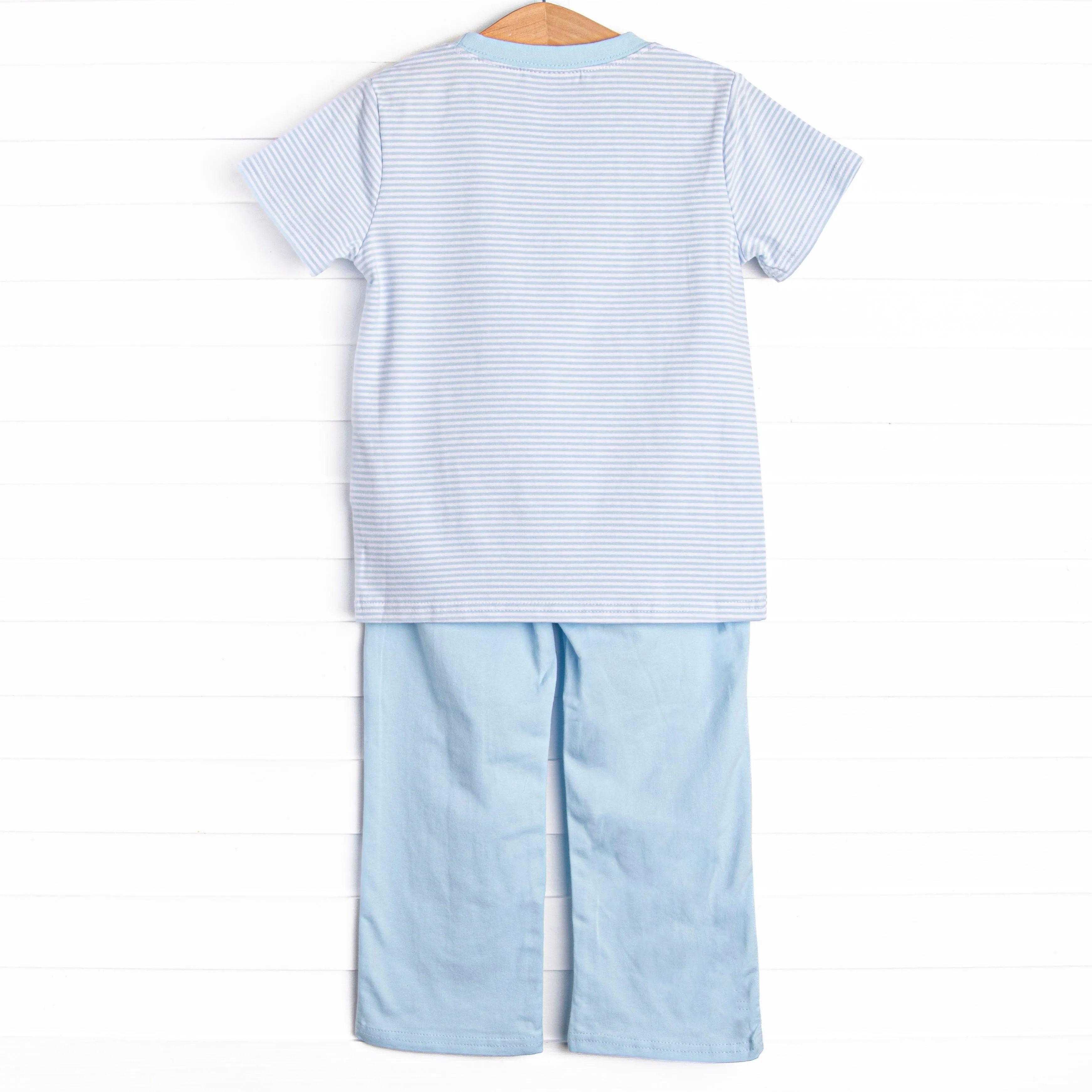 Lucky Trio Applique Pant Set, Blue