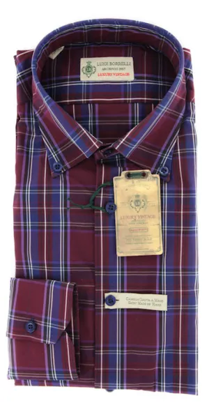 Luigi Borrelli Burgundy Red Shirt - Extra Slim