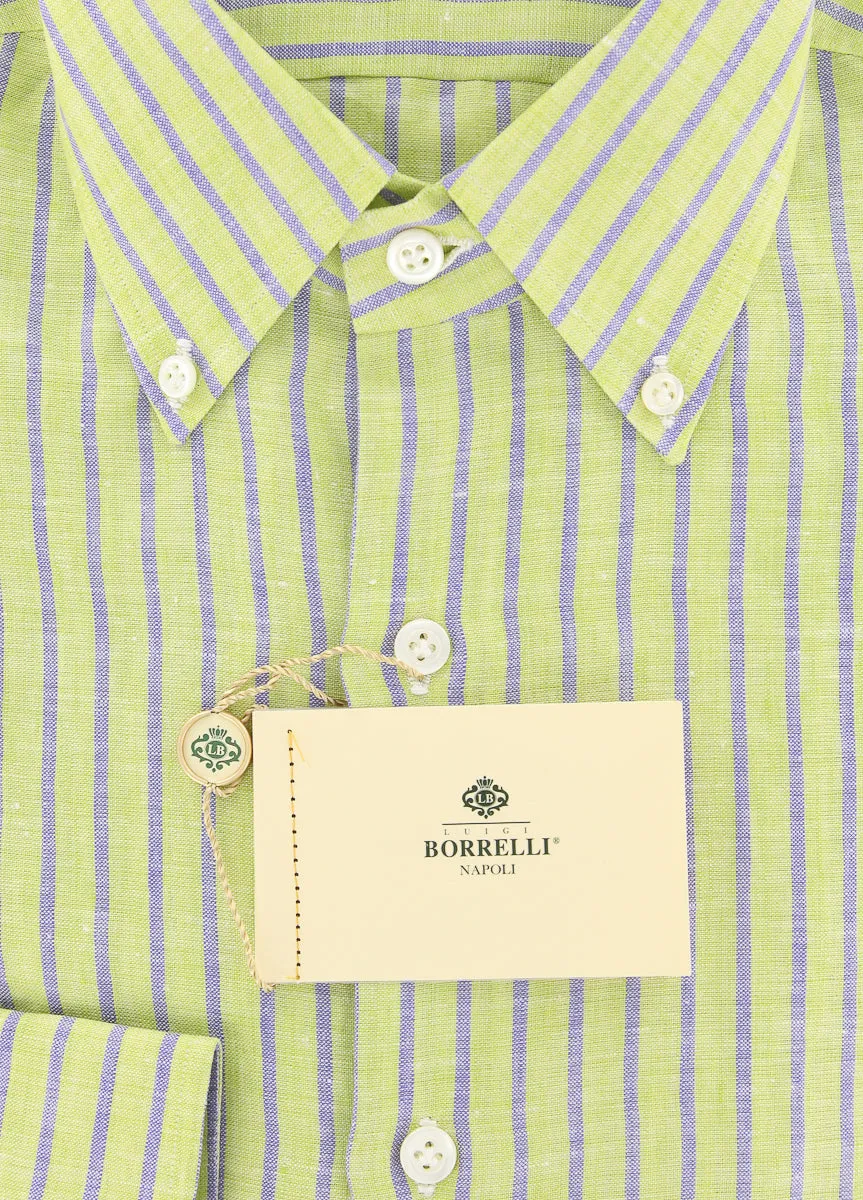 Luigi Borrelli Green Shirt - Extra Slim