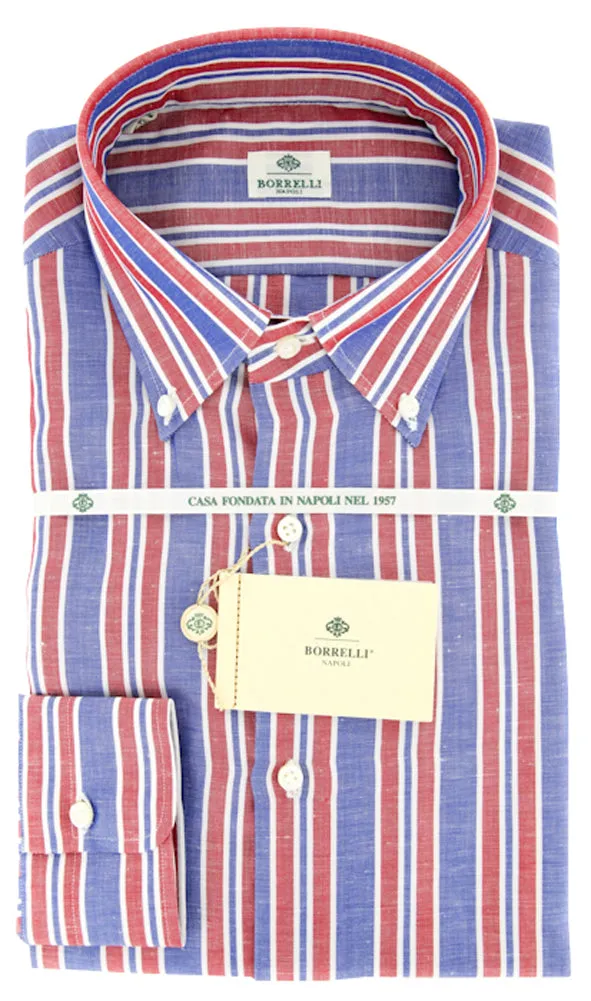 Luigi Borrelli Red Shirt – Size: 17 US / 43 EU