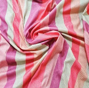 Lurex Stretch Fabric - Striped Glitter 2-Way Stretch Material