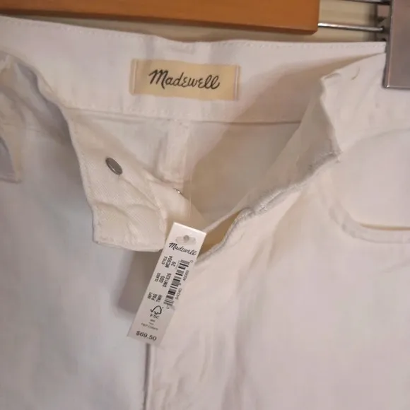 Madewell Relaxed Denim Shorts in Tile White NWT SZ 29