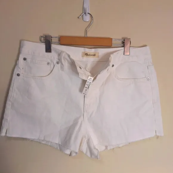 Madewell Relaxed Denim Shorts in Tile White NWT SZ 29