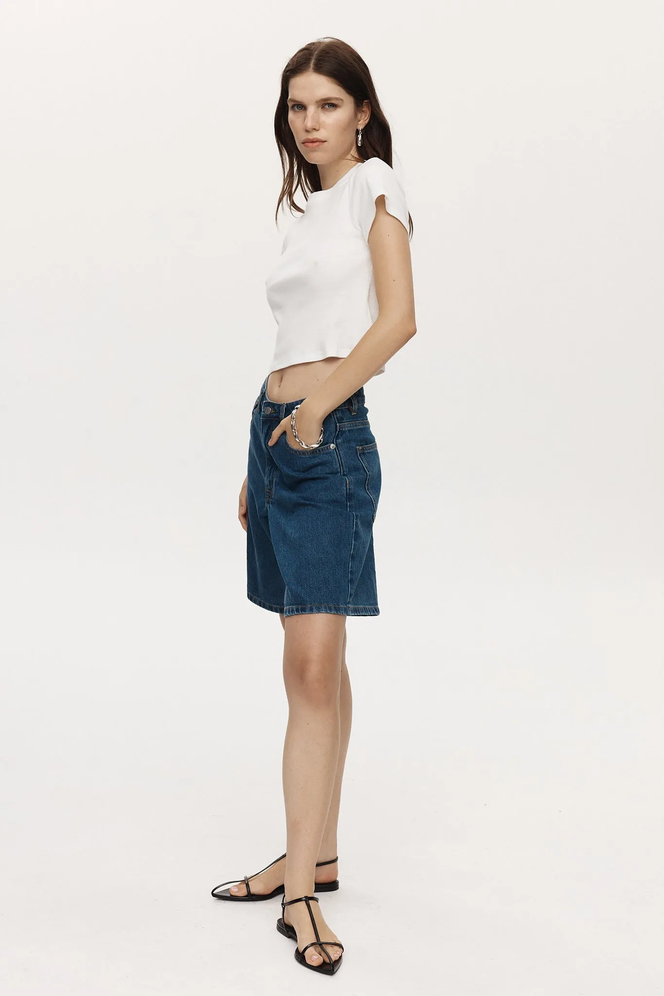 MARLE RELAXED JEAN SHORT HERITAGE BLUE