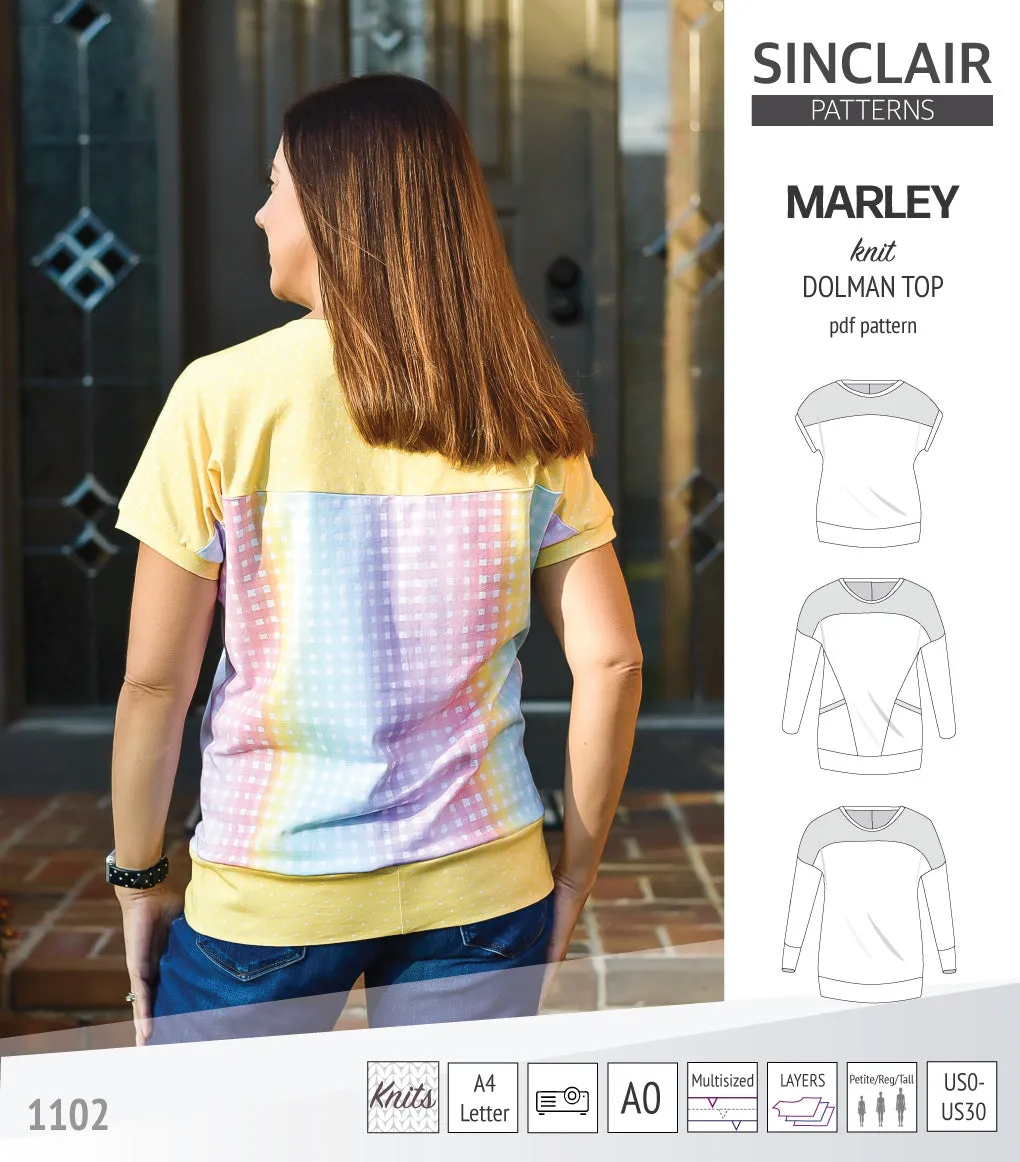 Marley dolman knit top with a yoke (PDF)