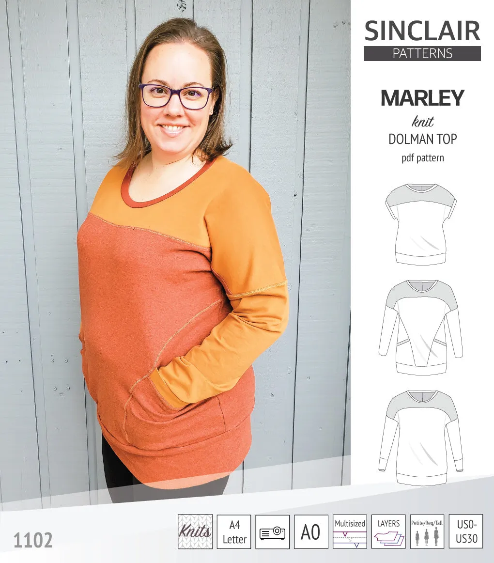 Marley dolman knit top with a yoke (PDF)