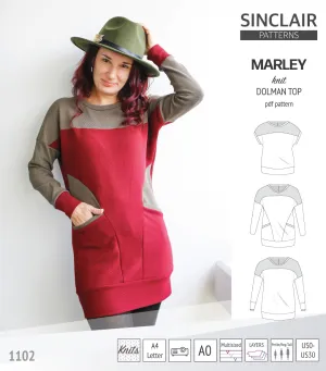 Marley dolman knit top with a yoke (PDF)