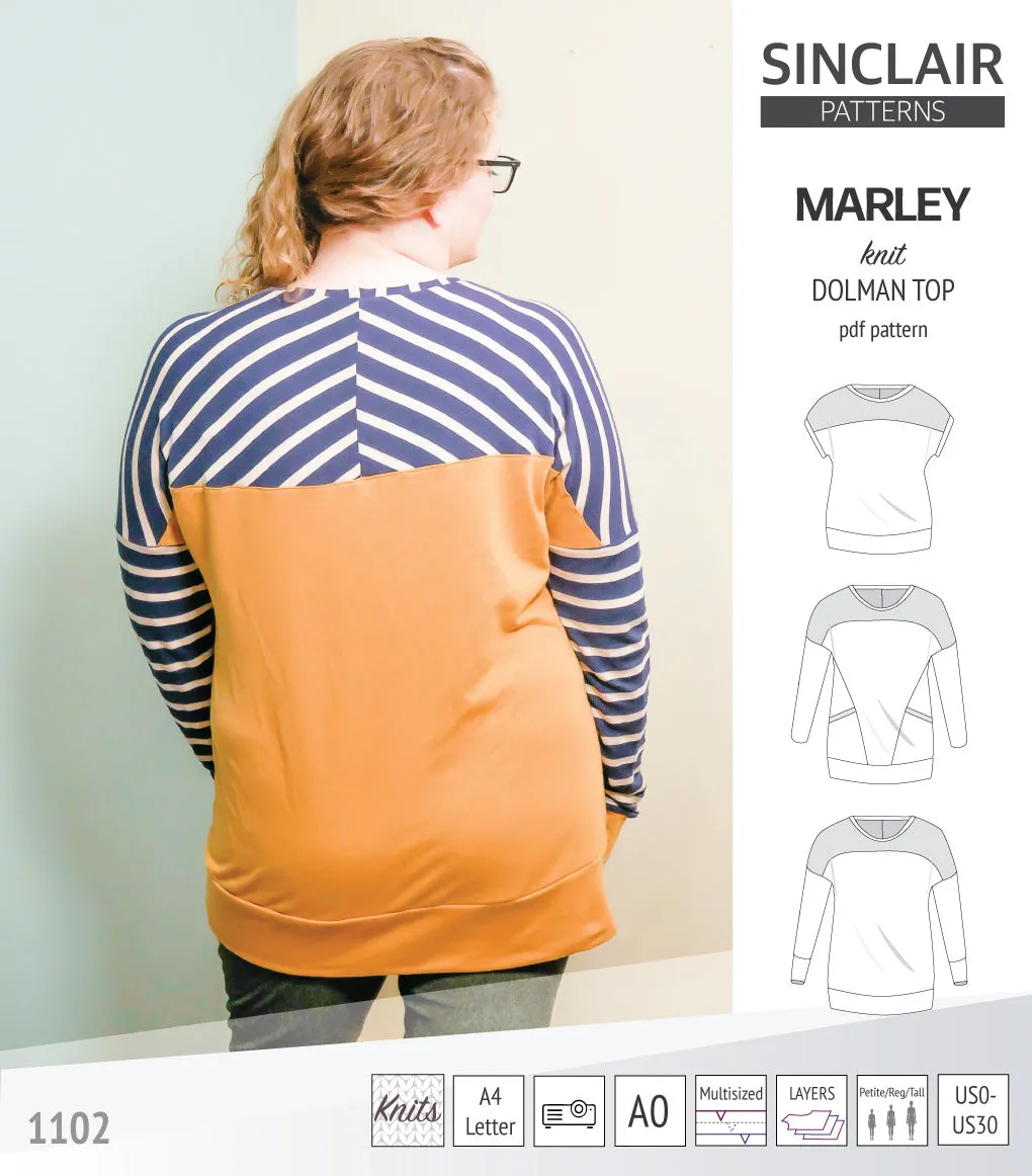 Marley dolman knit top with a yoke (PDF)
