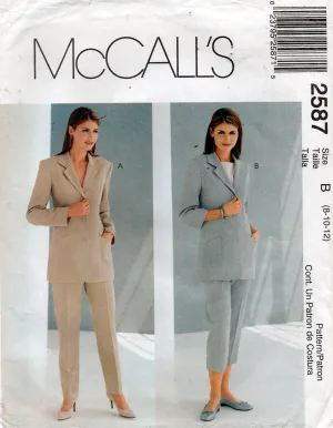 McCall's 2587 Womens Lined Jacket Top & Pants Out Of Print Sewing Pattern Sizes 8 - 12 UNCUT Factory Folded