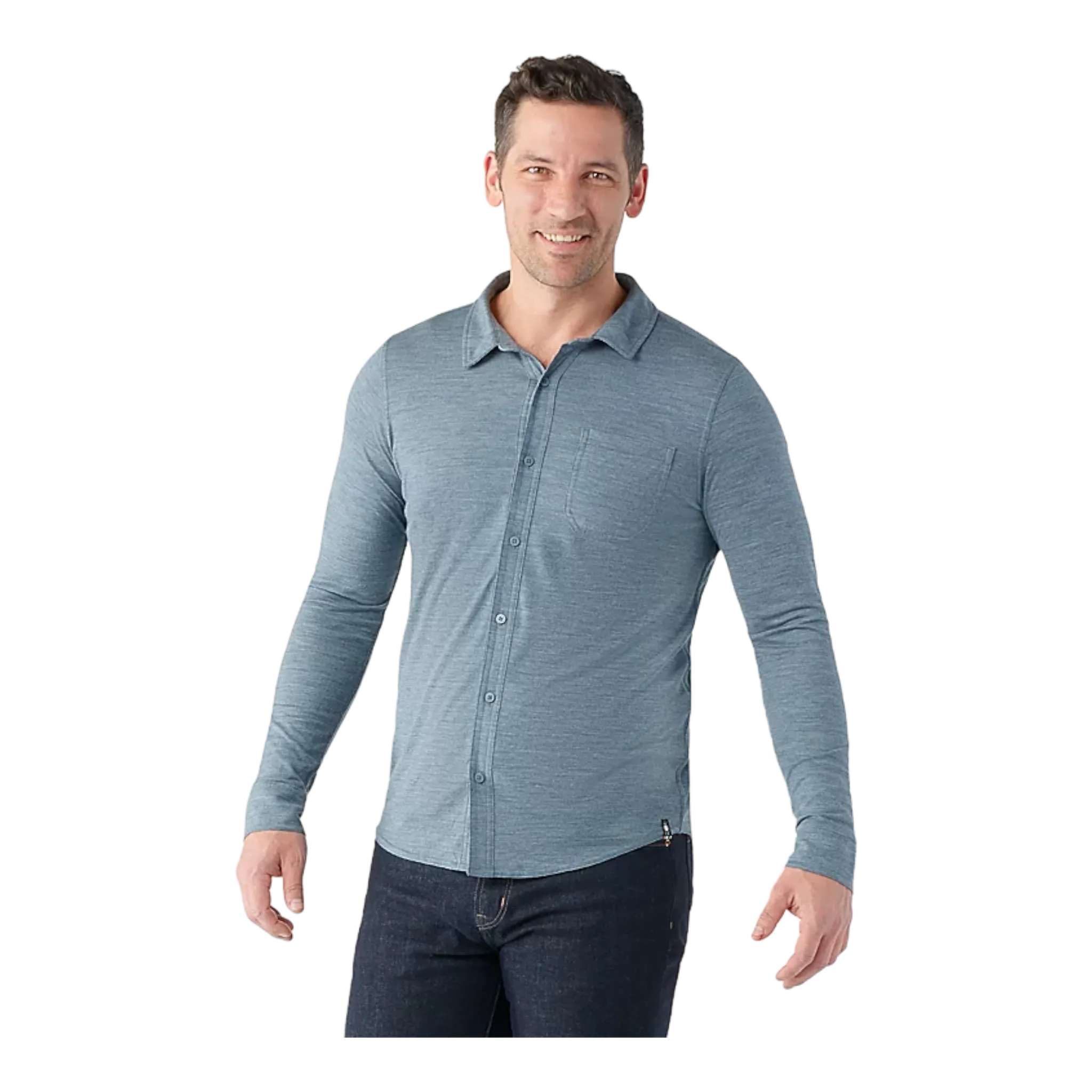 Men's Merino Sport Long Sleeve Button Up