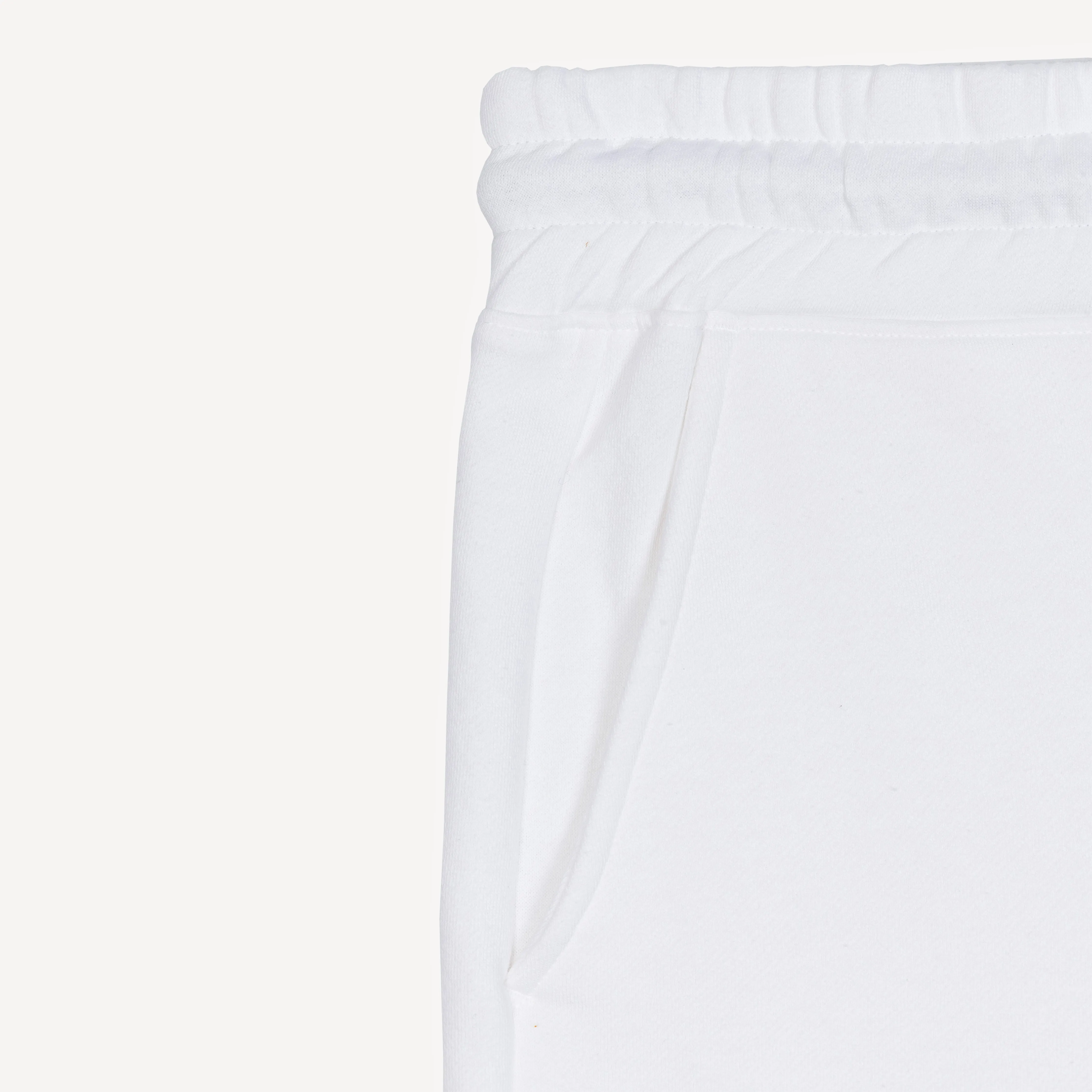 Mens Raw Edge Fleece Shorts - White