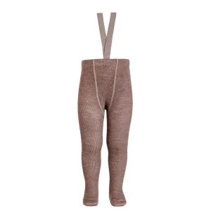Merino Blend Tights with Braces - Tawny