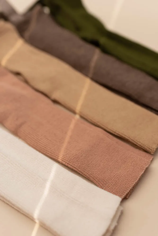 Merino Blend Tights with Braces - Tawny
