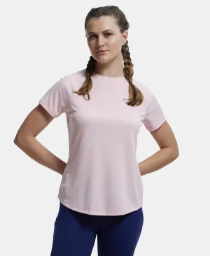 Microfiber Fabric Relaxed Fit Half Sleeve Breathable Mesh T-Shirt - Almond Blossom