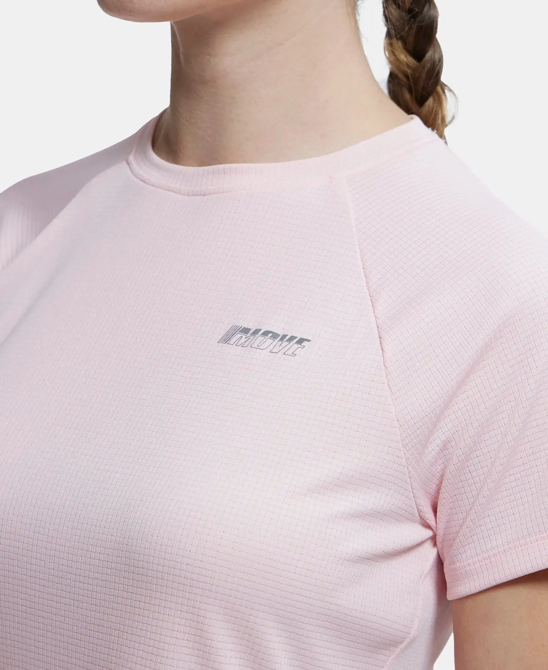 Microfiber Fabric Relaxed Fit Half Sleeve Breathable Mesh T-Shirt - Almond Blossom