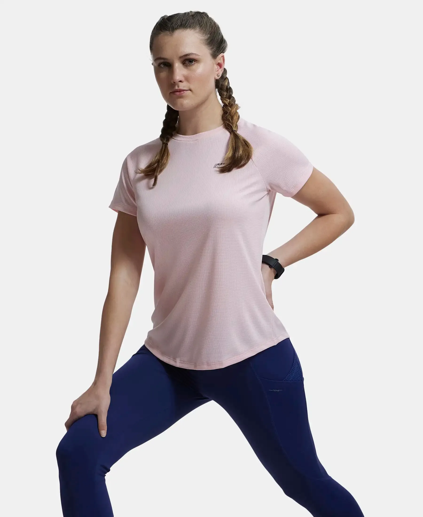 Microfiber Fabric Relaxed Fit Half Sleeve Breathable Mesh T-Shirt - Almond Blossom