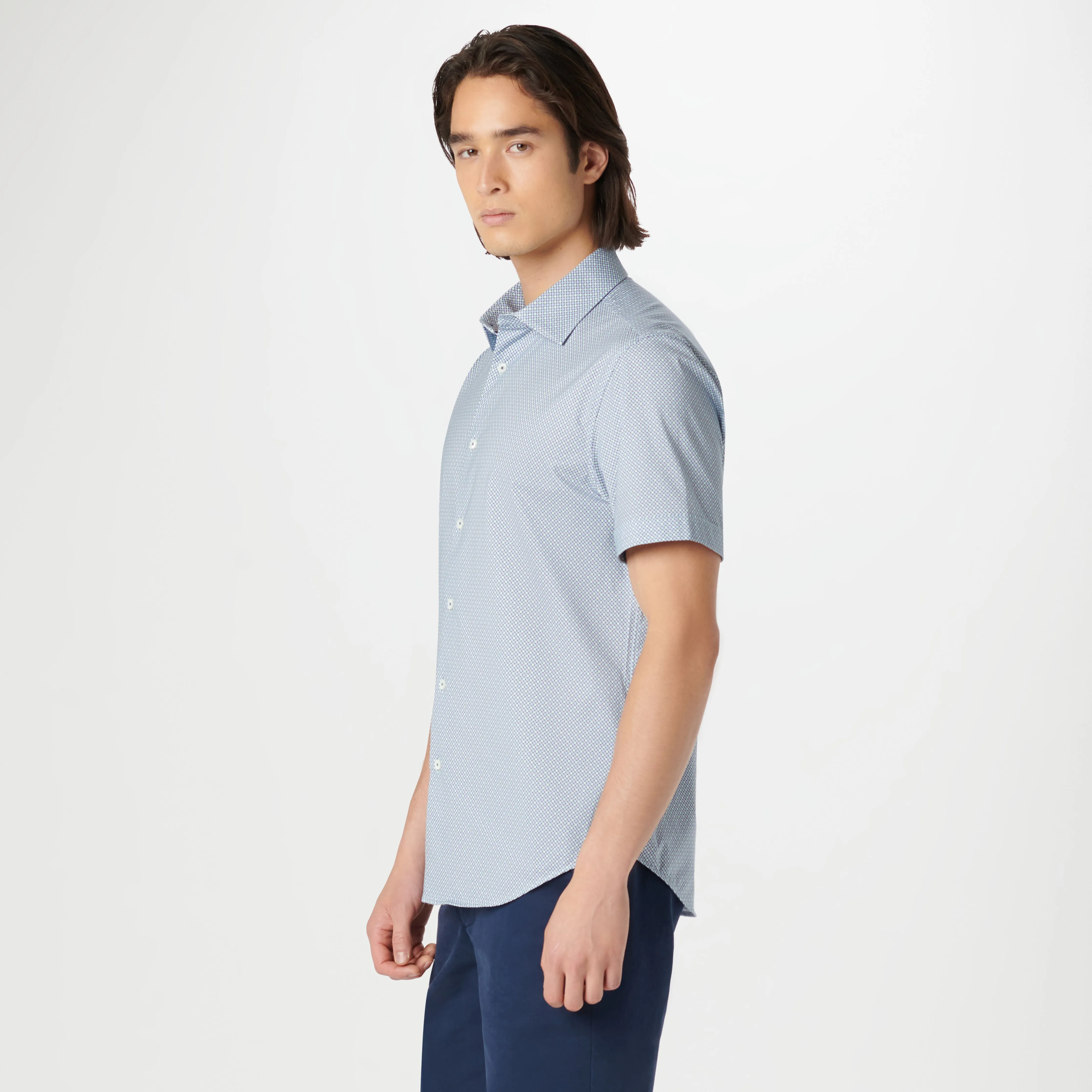 Miles Geometric OoohCotton Short Sleeve Shirt