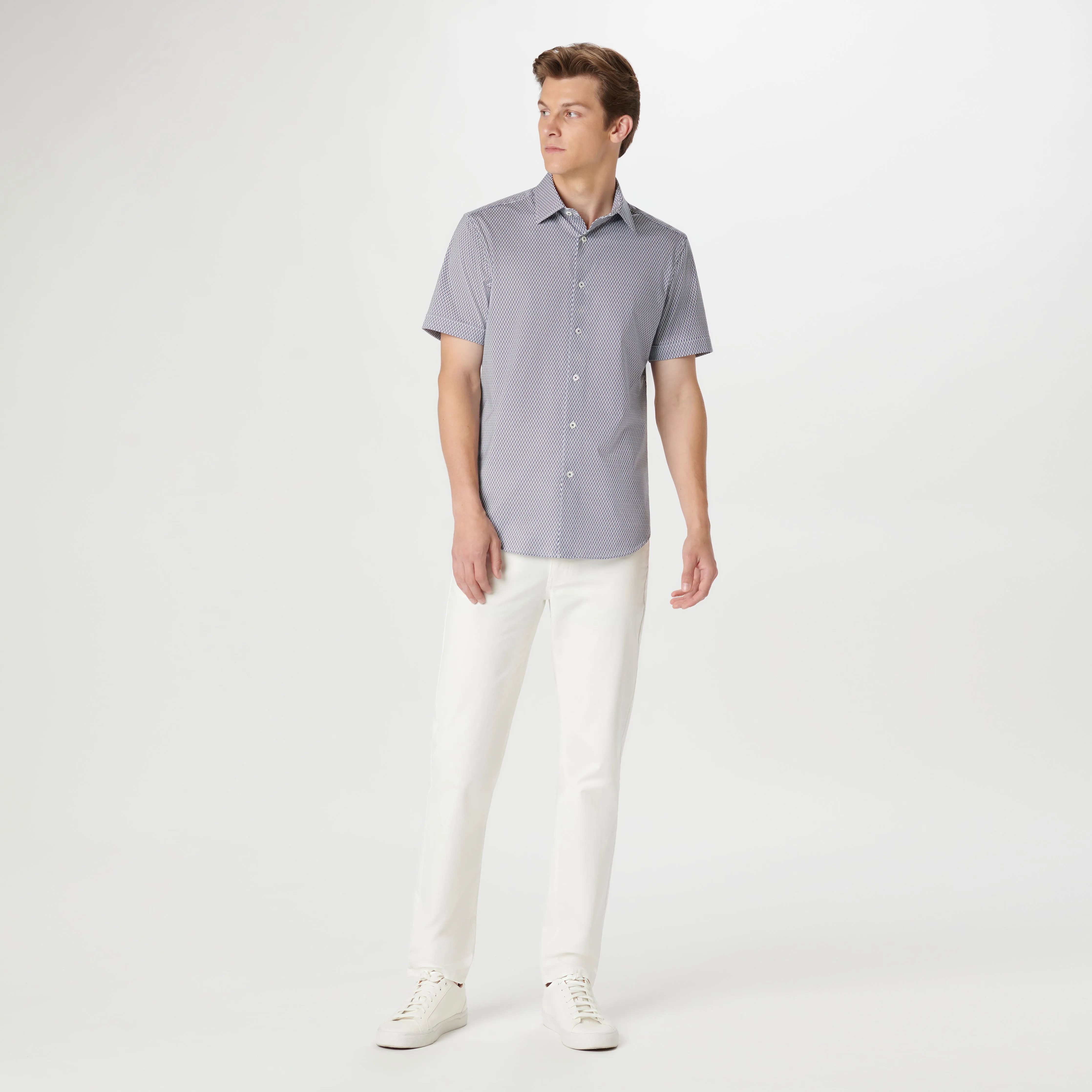 Miles Geometric OoohCotton Short Sleeve Shirt