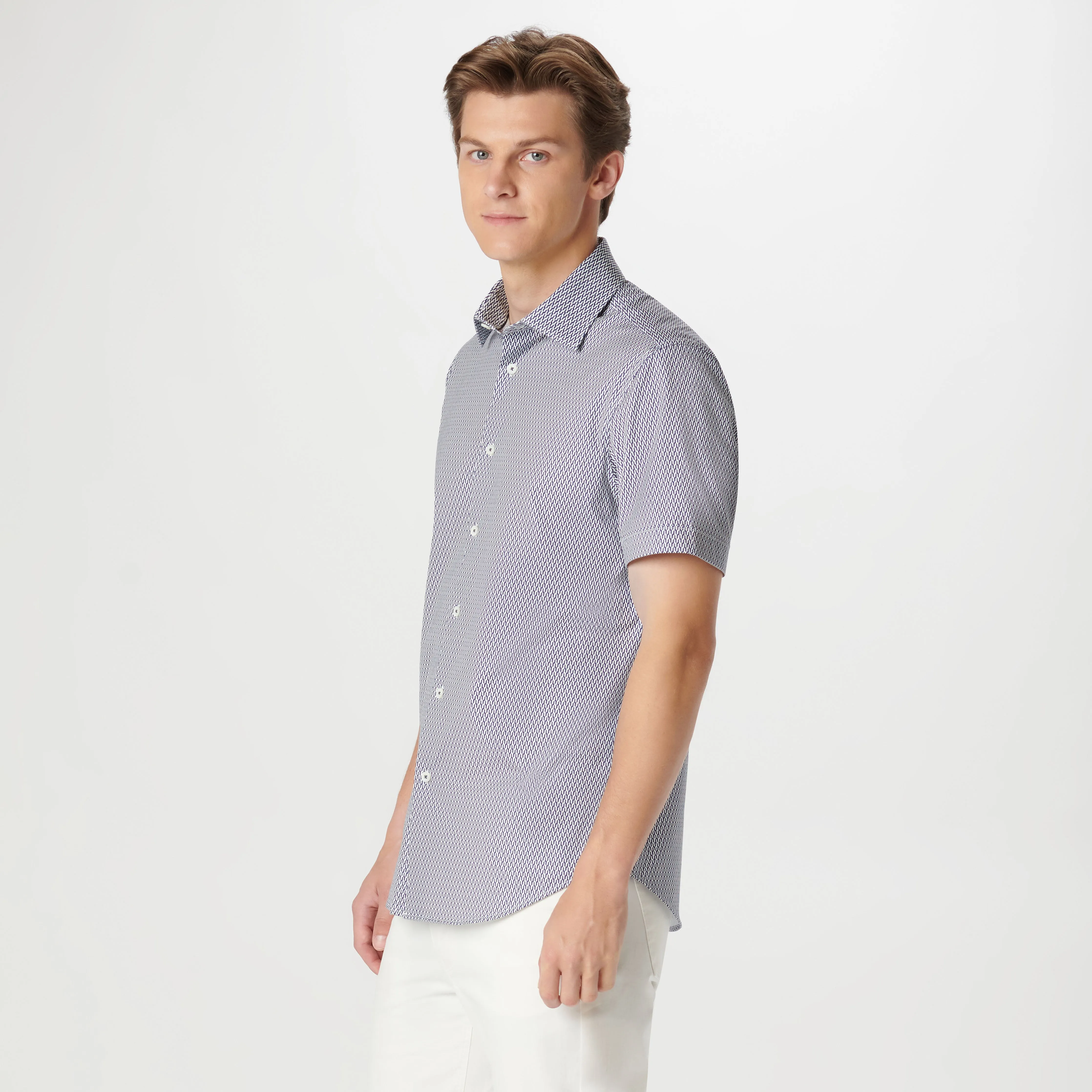 Miles Geometric OoohCotton Short Sleeve Shirt