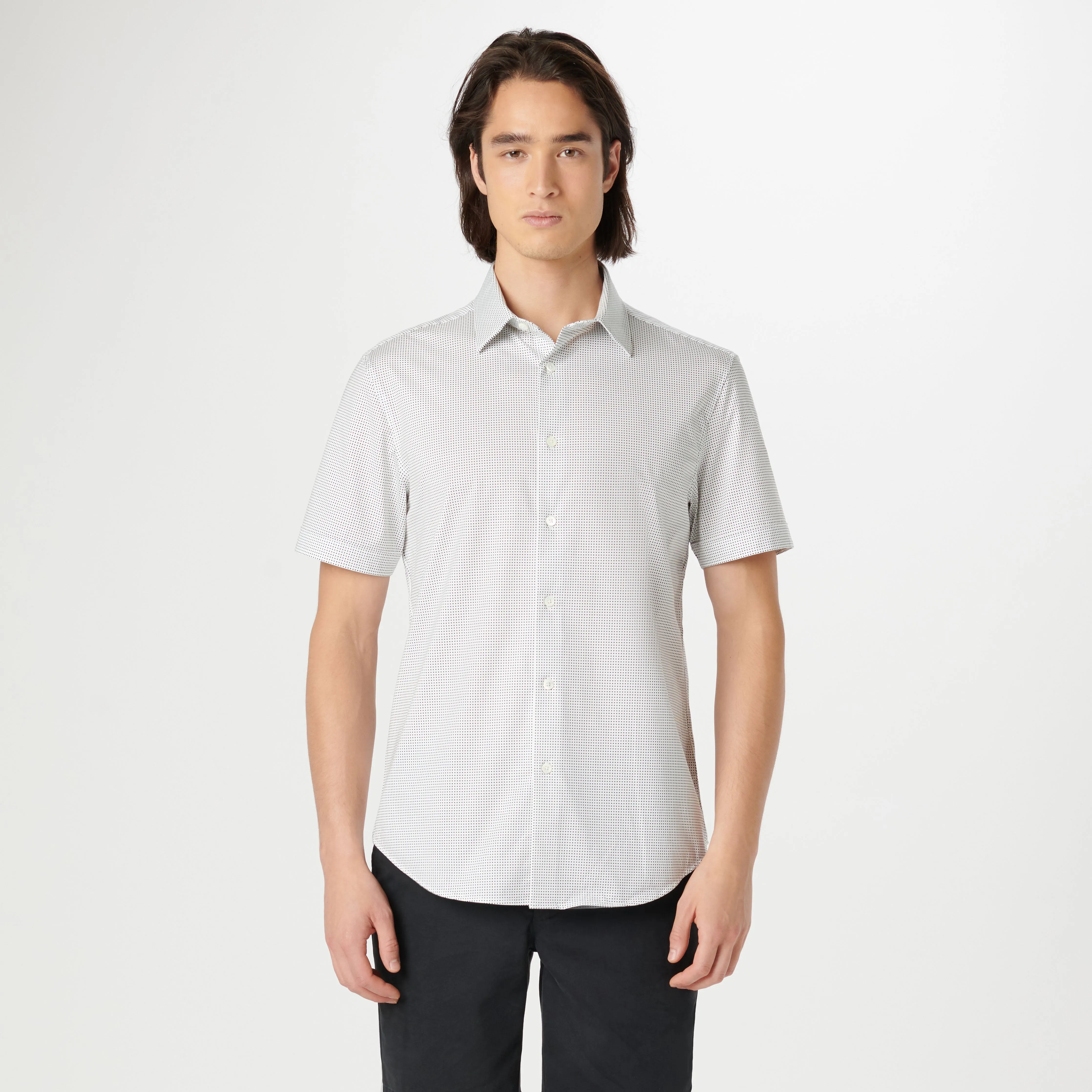 Miles Pin Dot OoohCotton Short Sleeve Shirt