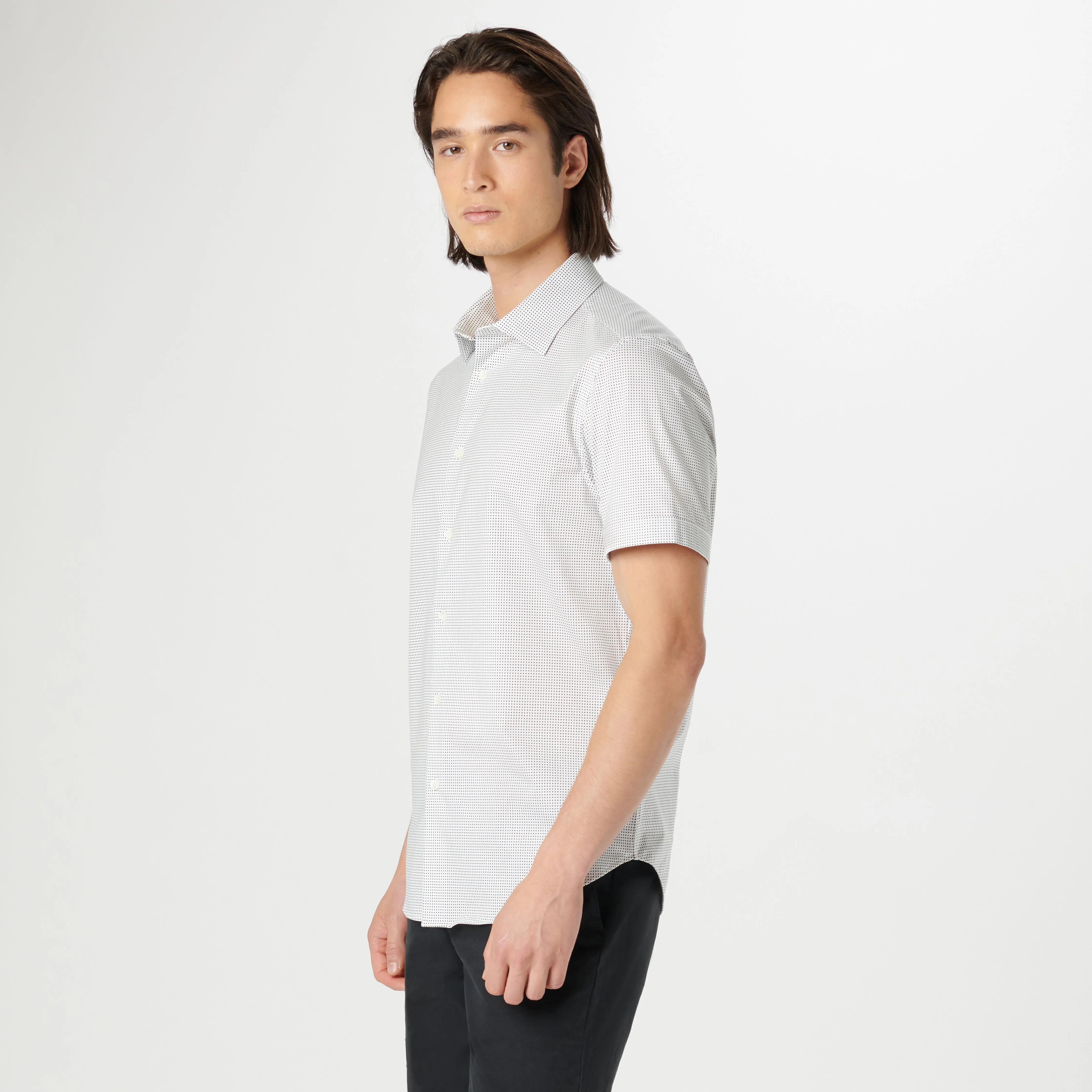 Miles Pin Dot OoohCotton Short Sleeve Shirt