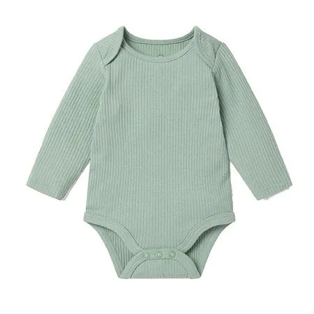 Mint Ribbed Long Sleeve Bodysuit