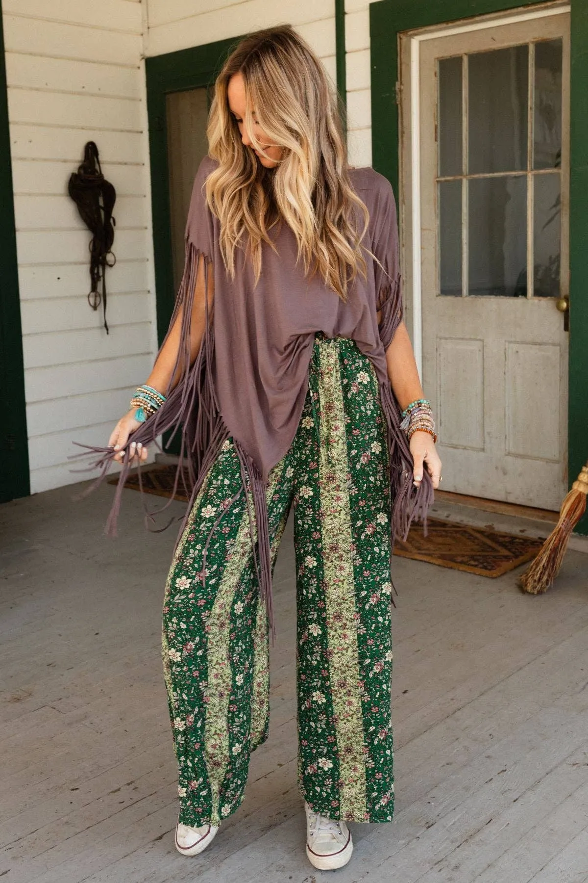 Mocha Showstopper Fringe Top
