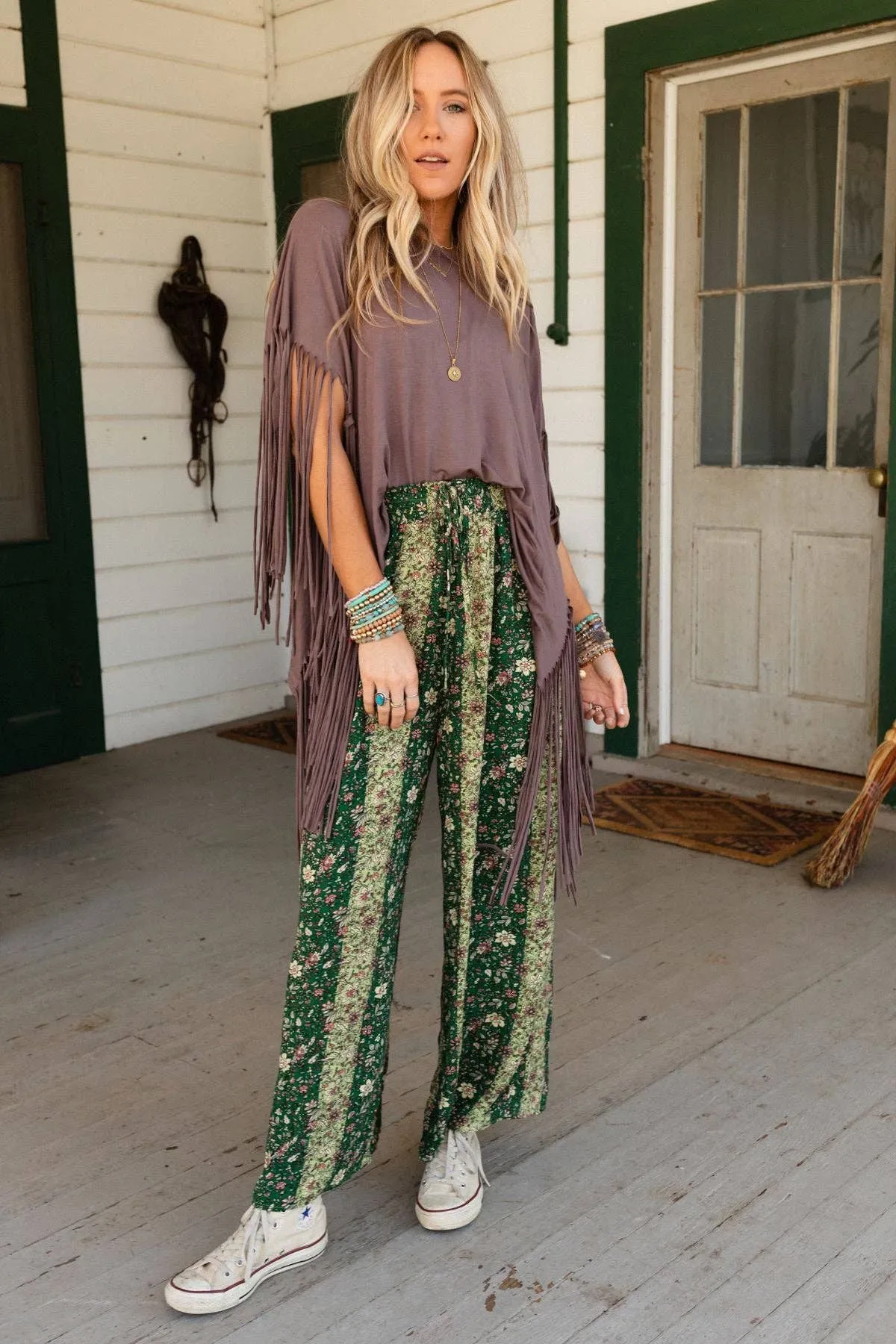 Mocha Showstopper Fringe Top