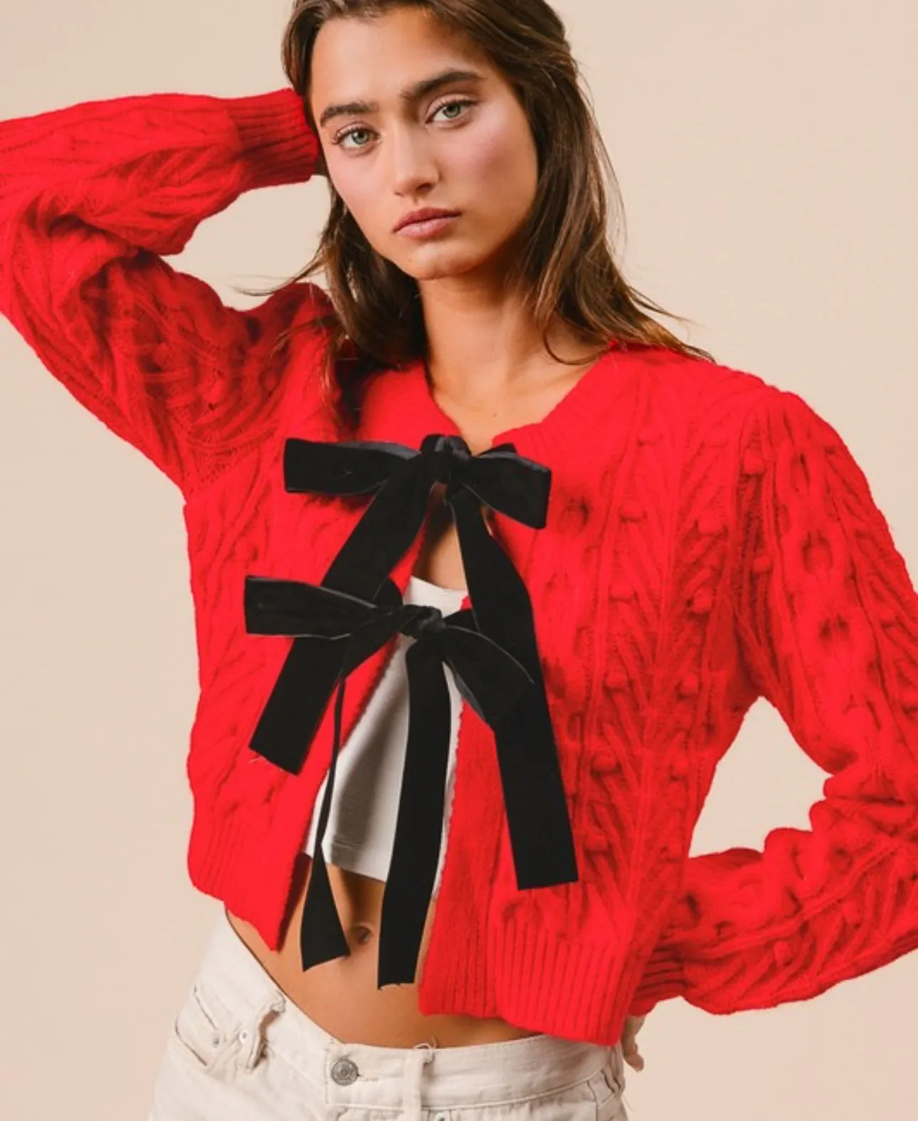 Mollie Red Bow Sweater