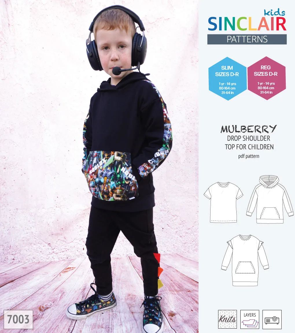 Mulberry drop shoulder knit top for children (PDF)