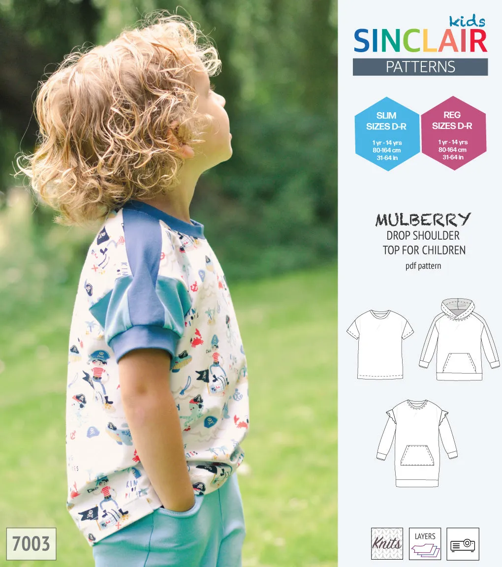 Mulberry drop shoulder knit top for children (PDF)