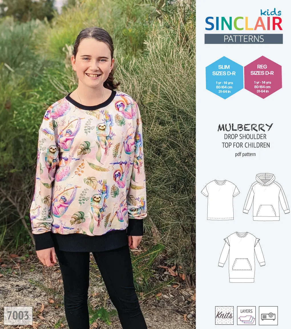 Mulberry drop shoulder knit top for children (PDF)