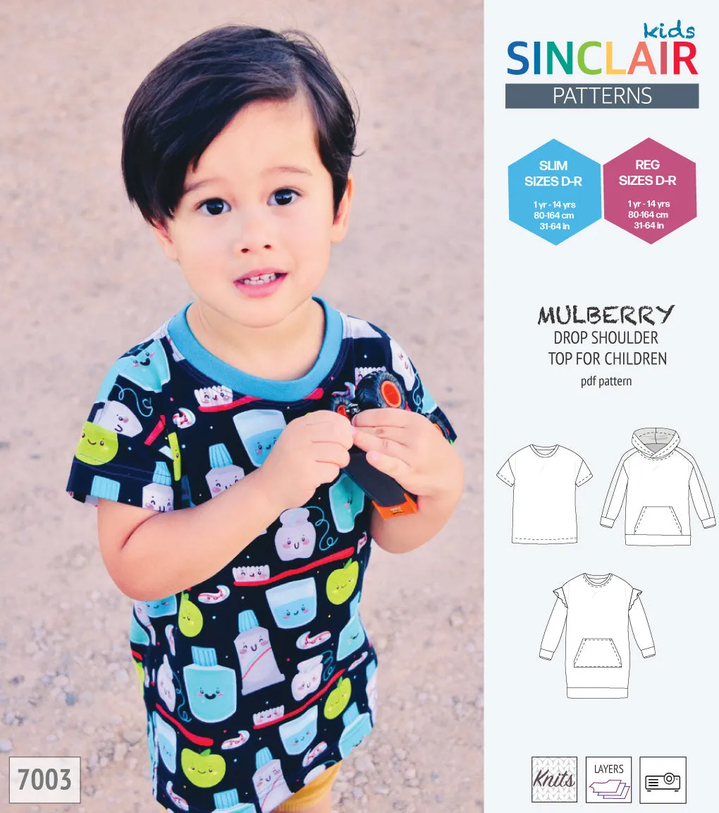 Mulberry drop shoulder knit top for children (PDF)