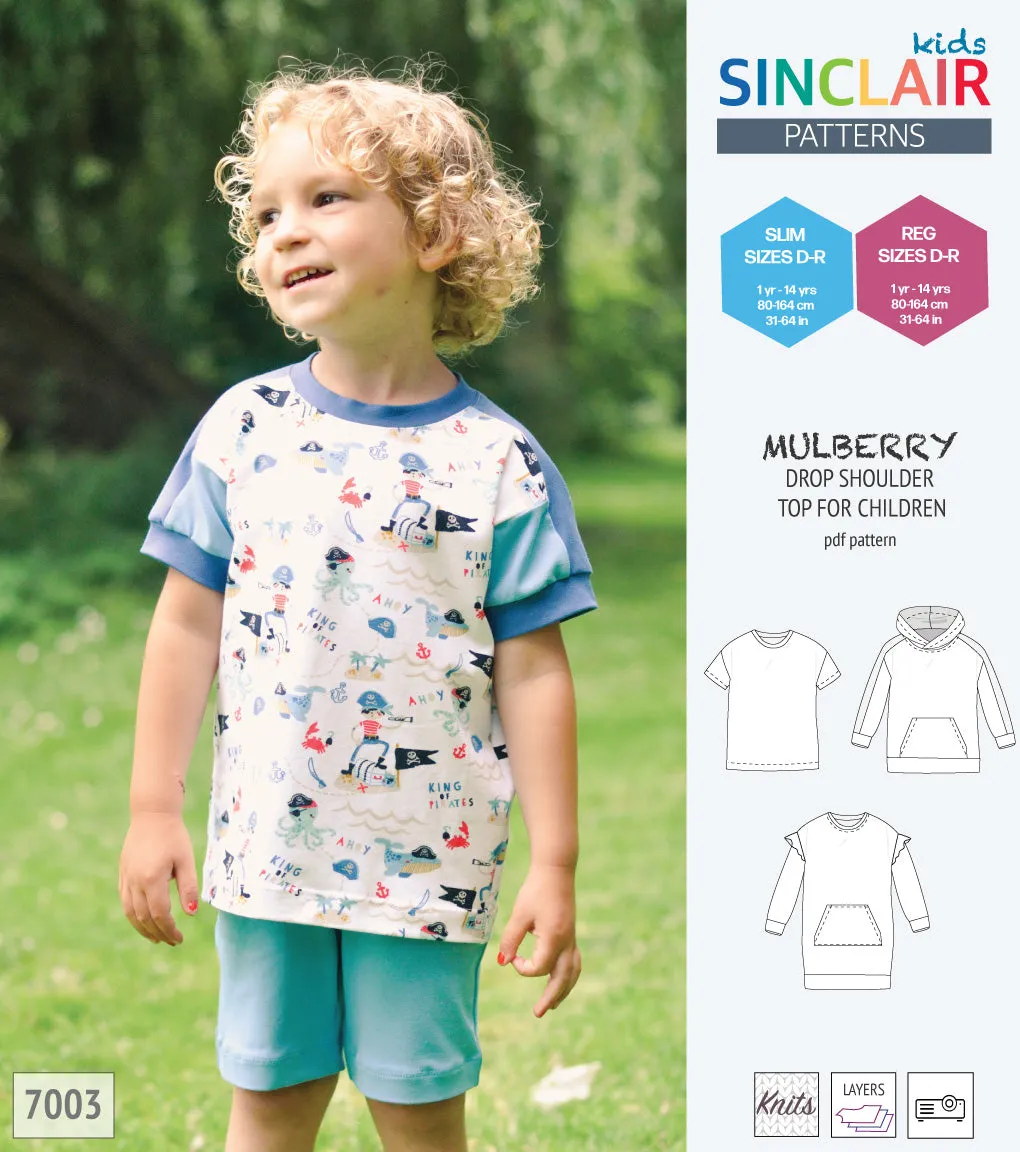 Mulberry drop shoulder knit top for children (PDF)