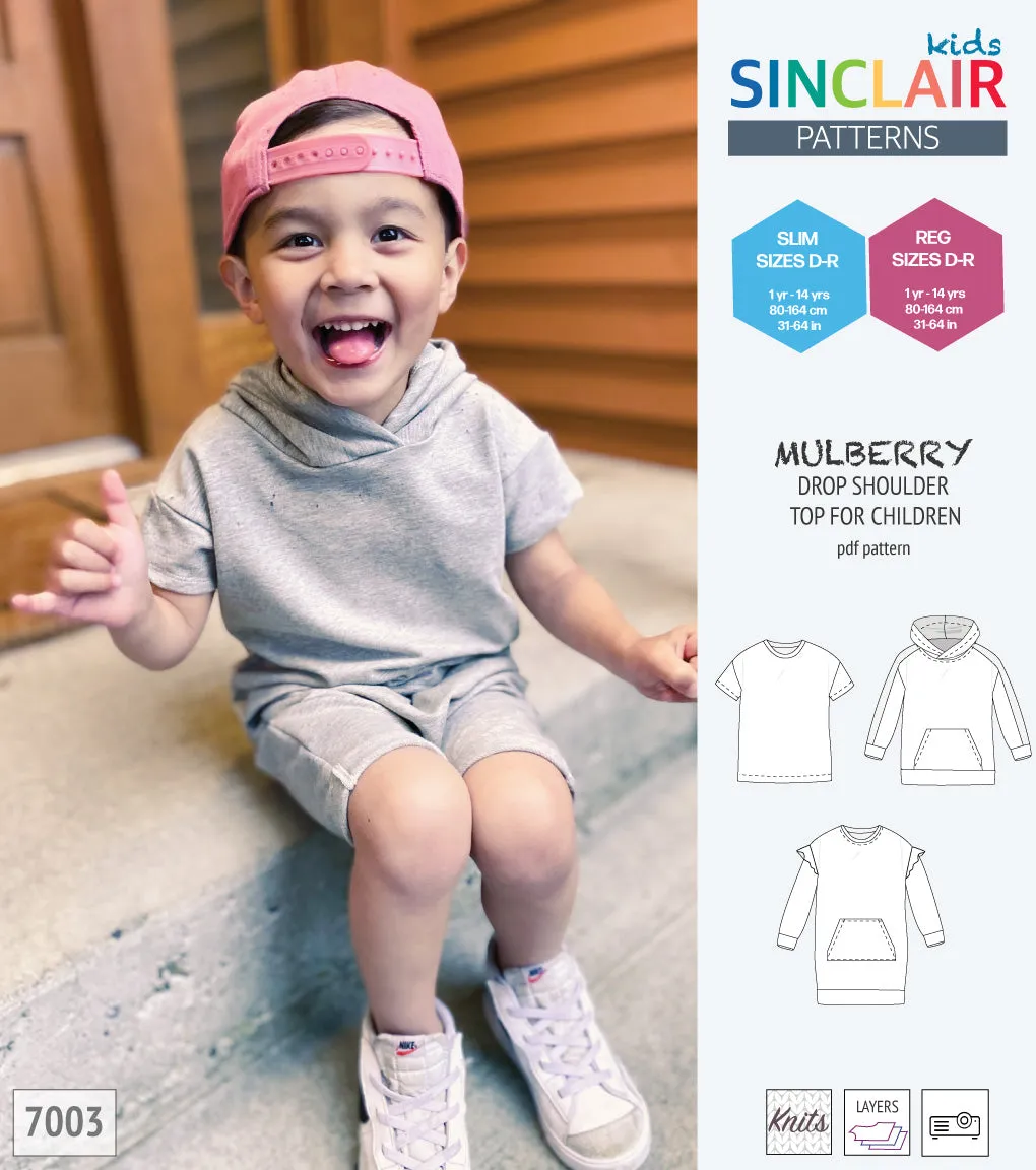 Mulberry drop shoulder knit top for children (PDF)
