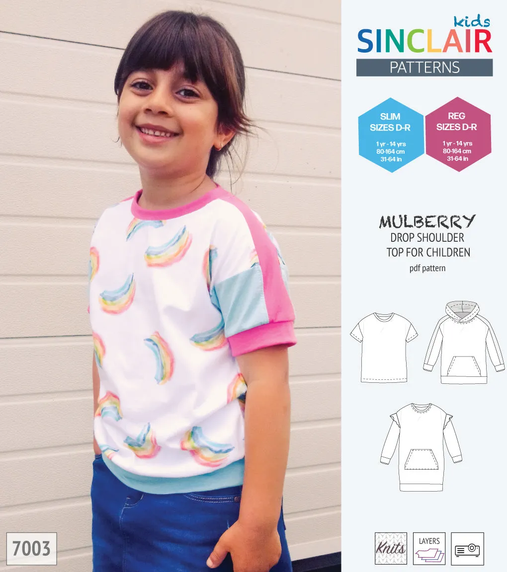Mulberry drop shoulder knit top for children (PDF)