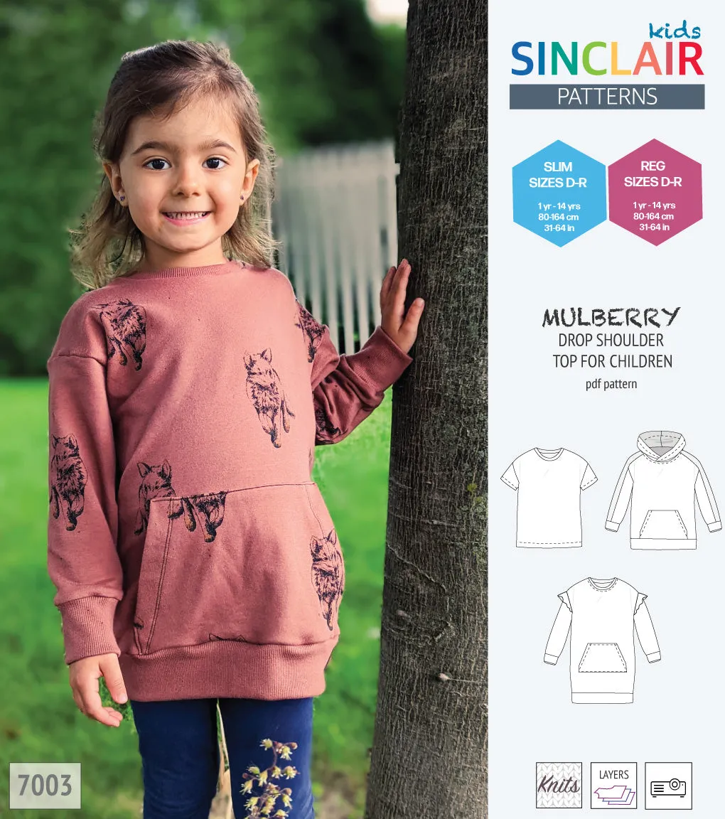 Mulberry drop shoulder knit top for children (PDF)