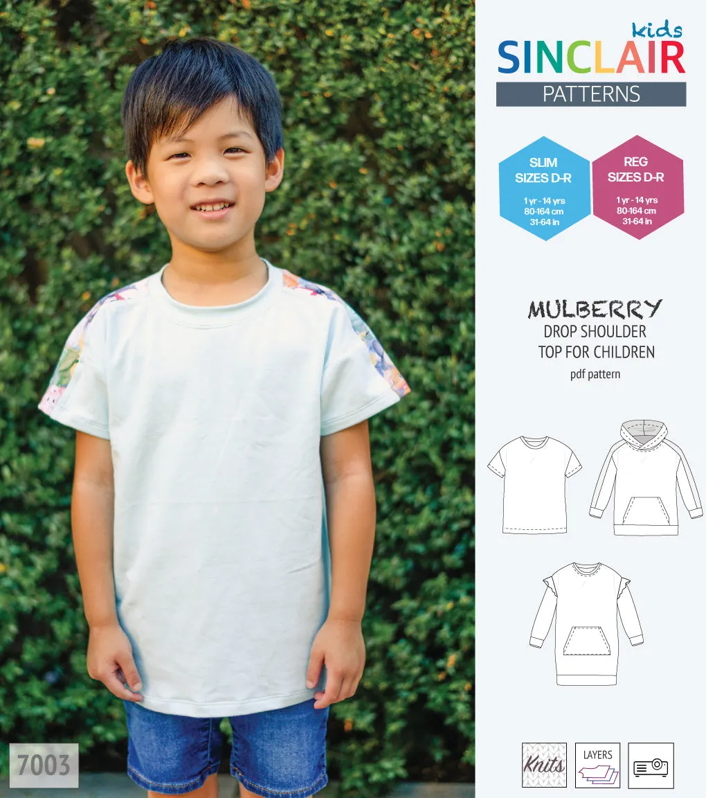 Mulberry drop shoulder knit top for children (PDF)