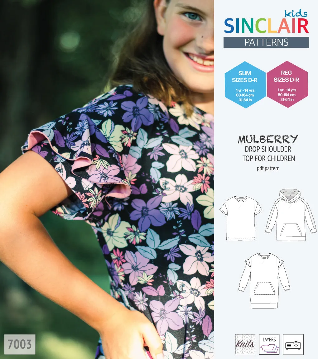 Mulberry drop shoulder knit top for children (PDF)