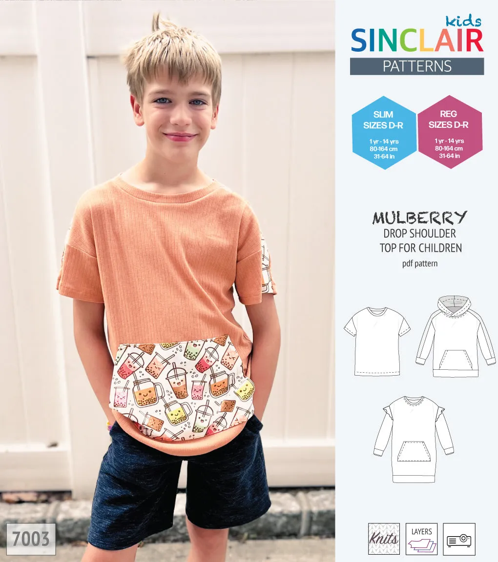 Mulberry drop shoulder knit top for children (PDF)