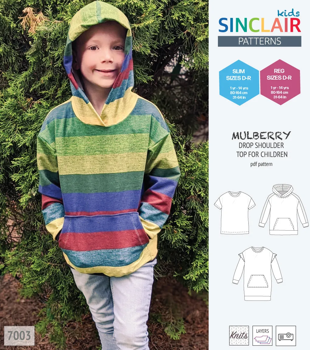 Mulberry drop shoulder knit top for children (PDF)