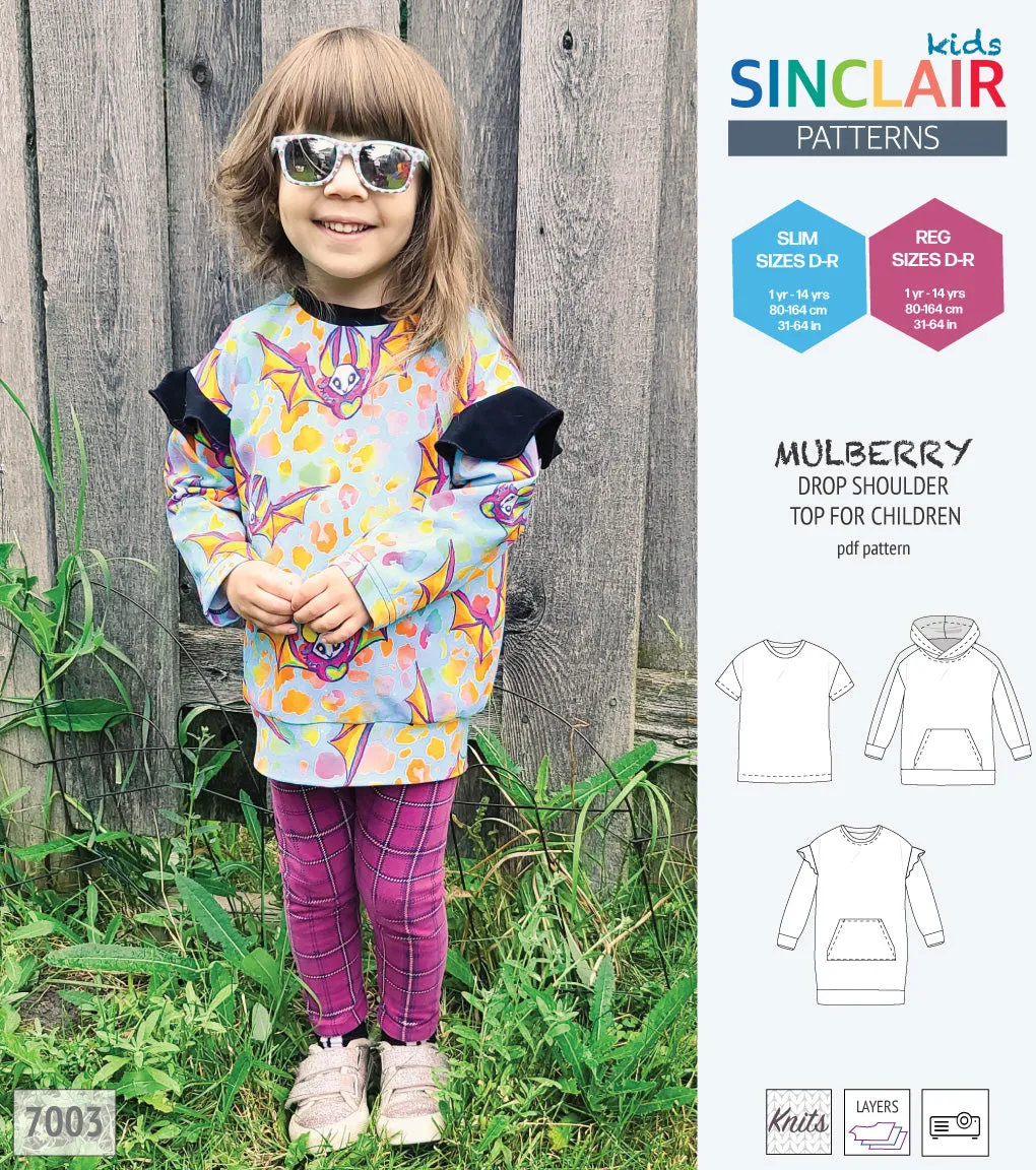 Mulberry drop shoulder knit top for children (PDF)