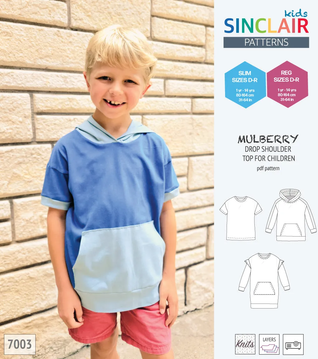 Mulberry drop shoulder knit top for children (PDF)