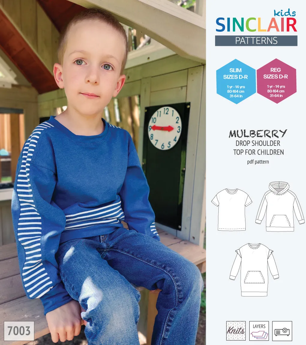 Mulberry drop shoulder knit top for children (PDF)