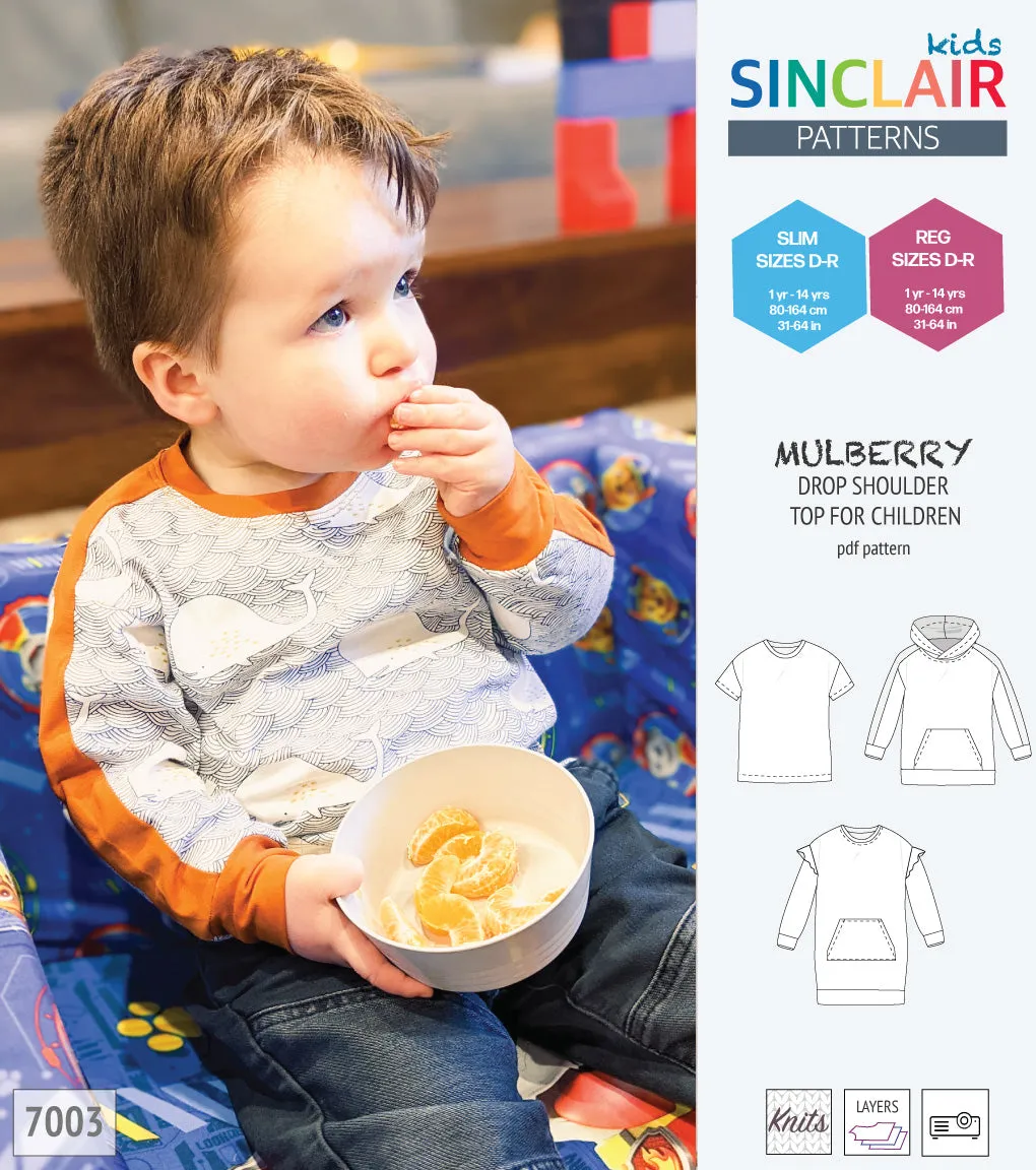 Mulberry drop shoulder knit top for children (PDF)
