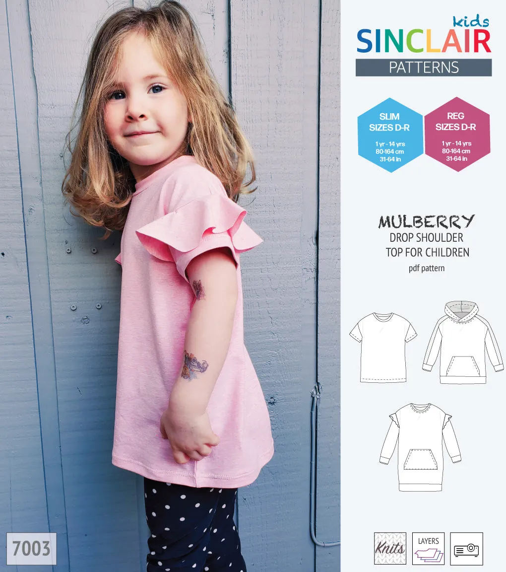 Mulberry drop shoulder knit top for children (PDF)